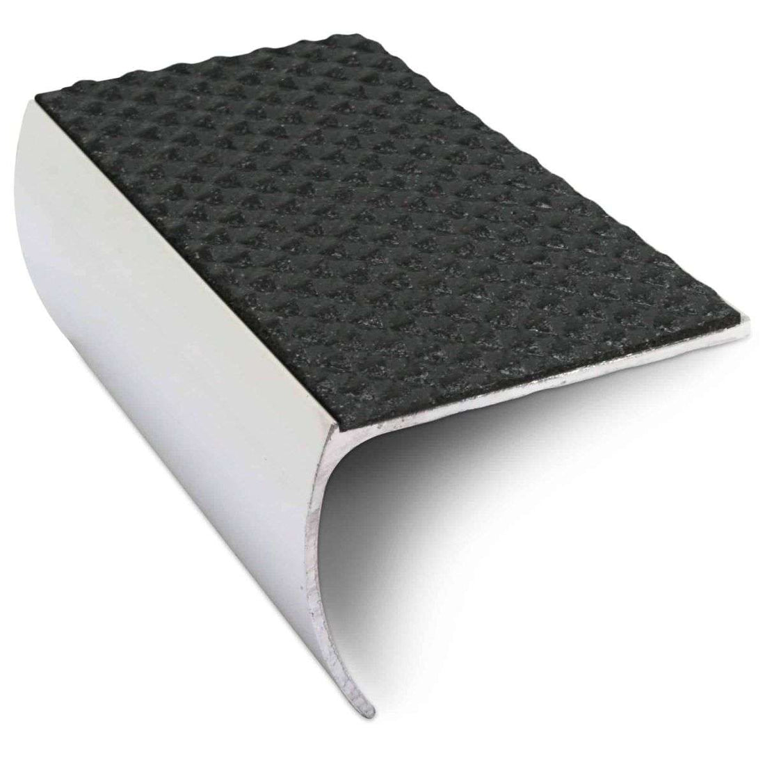 NSL03 Tredsafe 57 x 40mm Aluminium Non Slip Stair Nosing Bullnose Edge Trim With PVC Insert