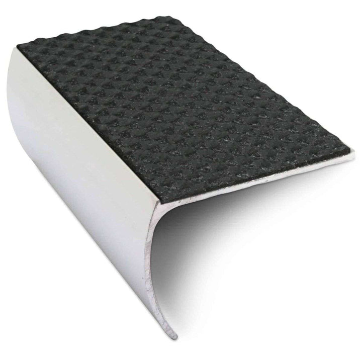 NSL03 Tredsafe 57 x 40mm Aluminium Non Slip Stair Nosing Bullnose Edge Trim With PVC Insert