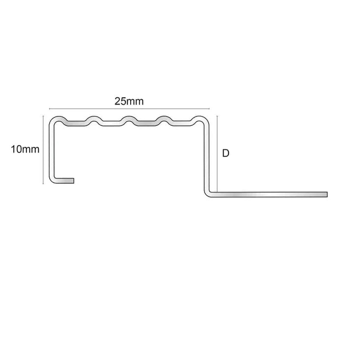 NSS Stainless Steel Tile-In Non Slip Stair Nosing