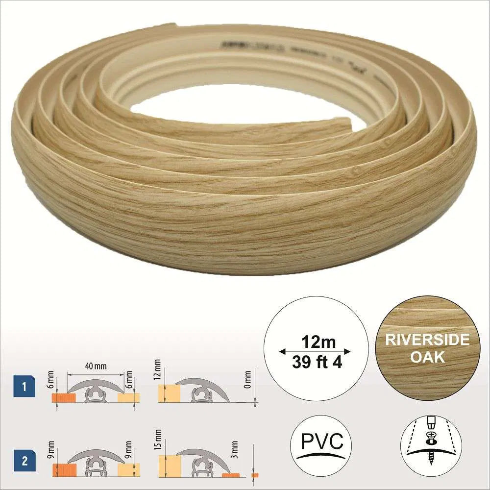 Flex Line 40mm Pvc Flexible Flooring Transition Profile Door Threshold Stair Nosing etc