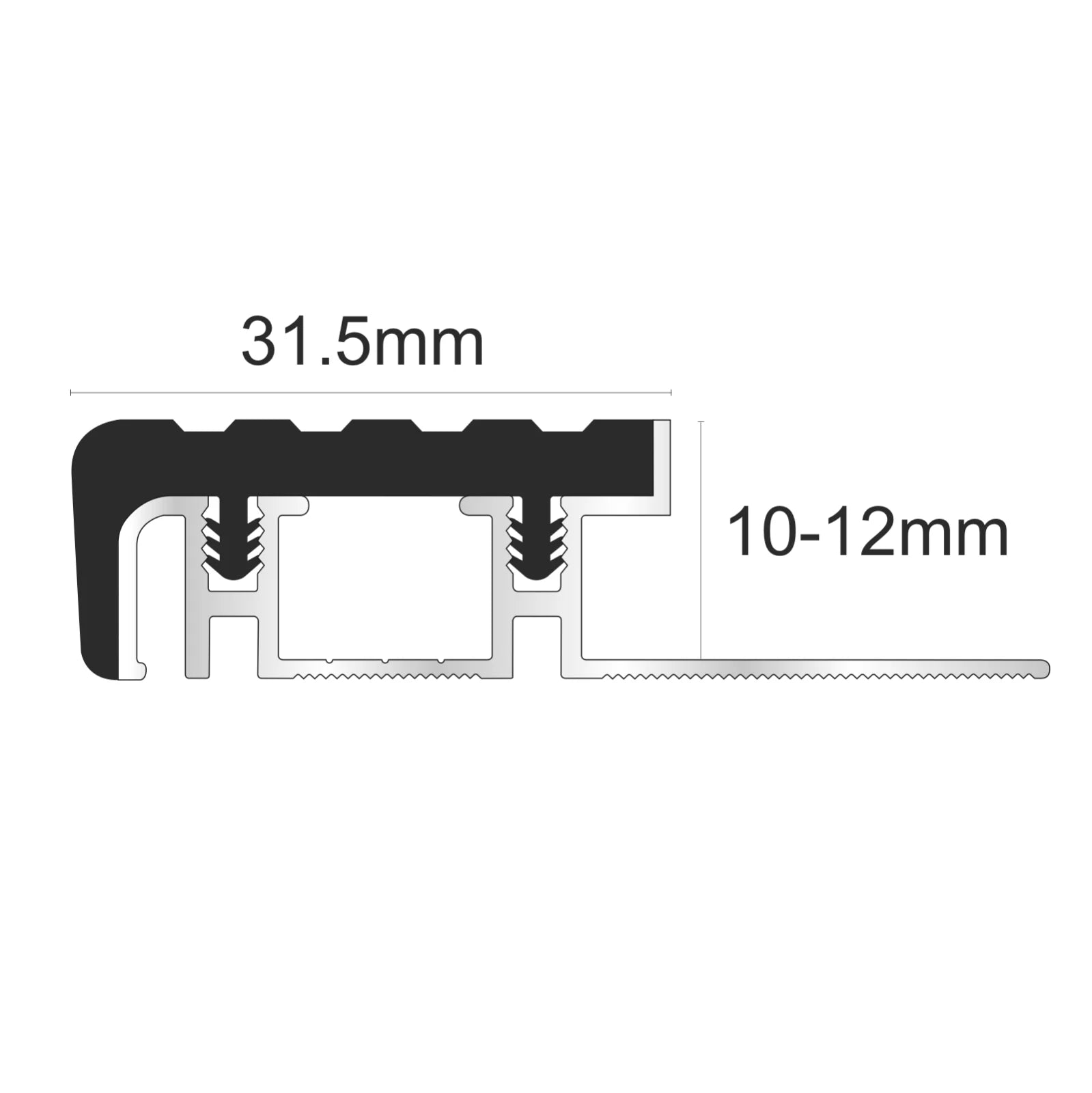 NIB Aluminium Stair Nosing Edge Trim Step Nose Edging Nosings For Tiles And Stone Stair Nosing etc