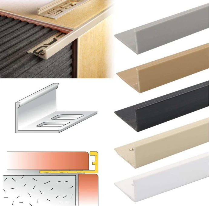 PVC Straight Edge L Shaped Tile Trim – 8mm, 10mm, 12.5mm