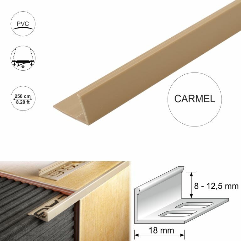 PVC Straight Edge L shaped Tile Trim 8,10,12.5mm Depth Stair Nosing etc