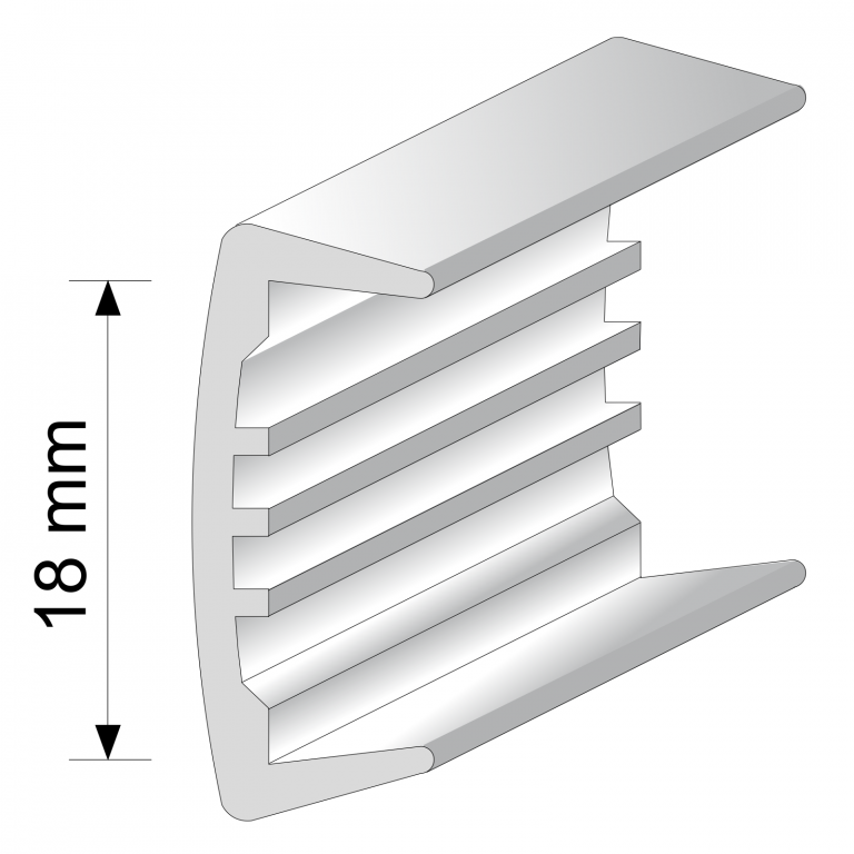 PVC U Section Melamine Furniture Plastic Edge Trim 18mm 2.6m long Stair Nosing etc