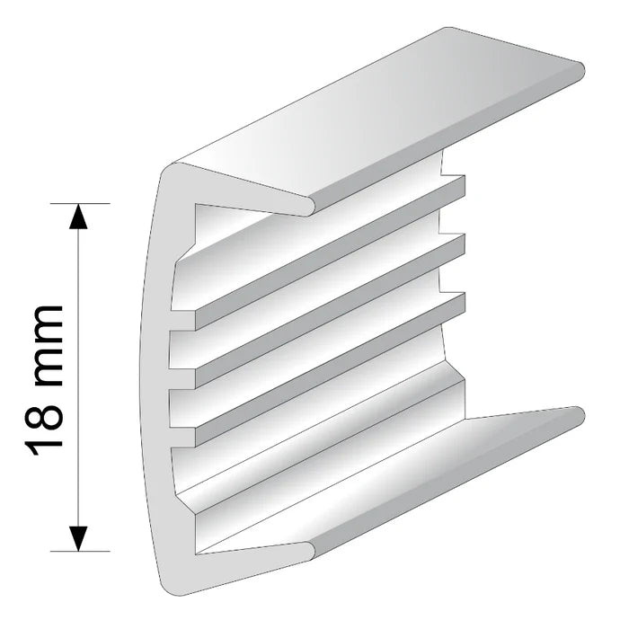 PVC U Section Melamine Furniture Plastic Edge Trim 18mm 2.6m long