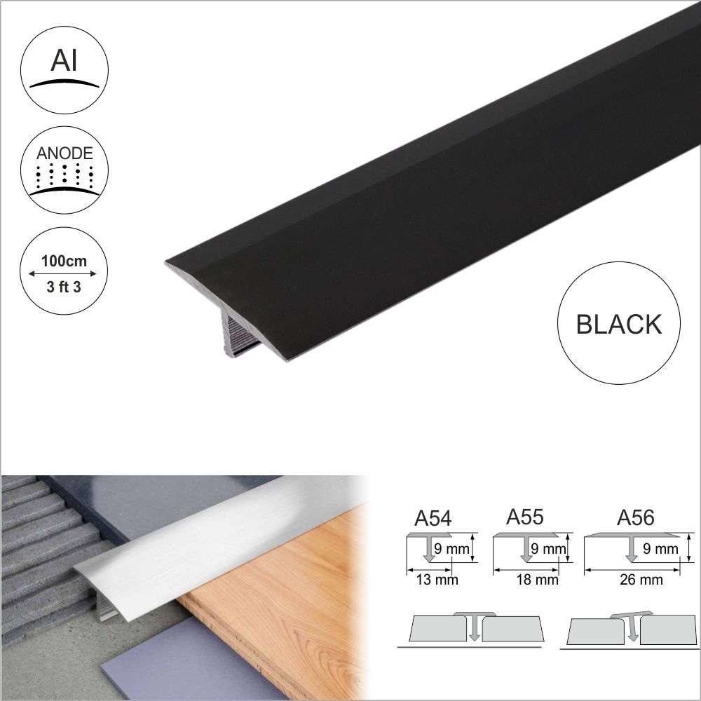 A56 26mm Anodised Aluminium Threshold Trim T Bar Transition Strip For Tiles