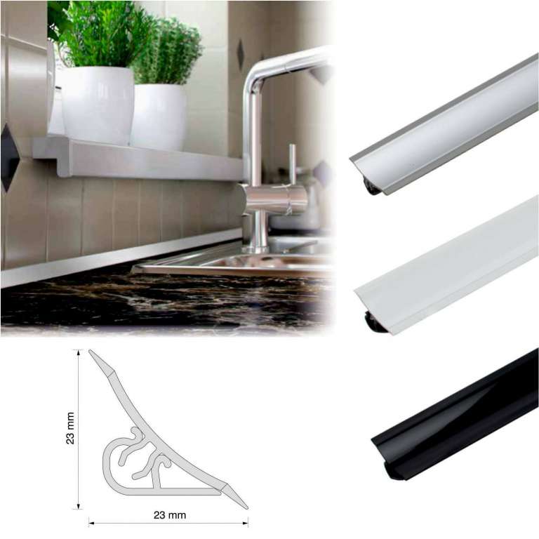 Worktop Profile Strip Splashback Edging Trim Kitchen Seal And Finishing Elements Stair Nosing etc