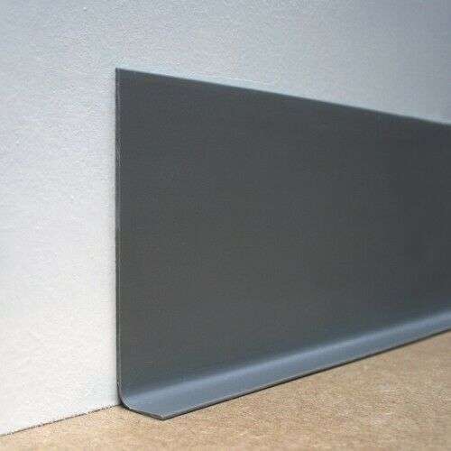 PVC Flexible Sit On Skirting Board PVC angle 100mm x 20mm 15m Long Stair Nosing etc