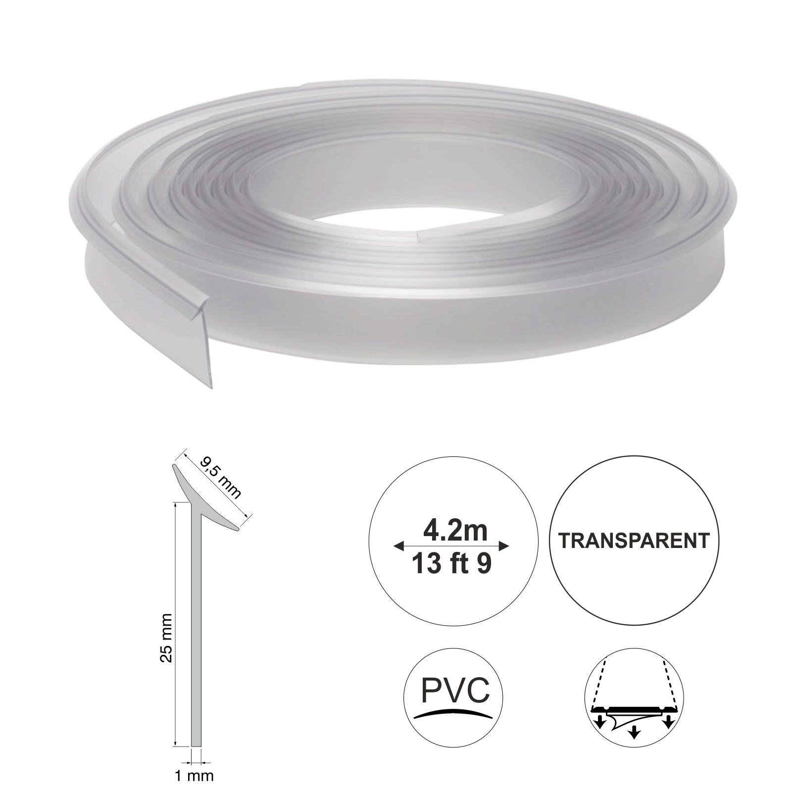 Flexible Worktop Seal Strip Trim Stair Nosing etc