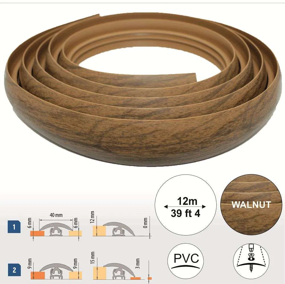 Flex Line 40mm Pvc Flexible Flooring Transition Profile Door Threshold Stair Nosing etc