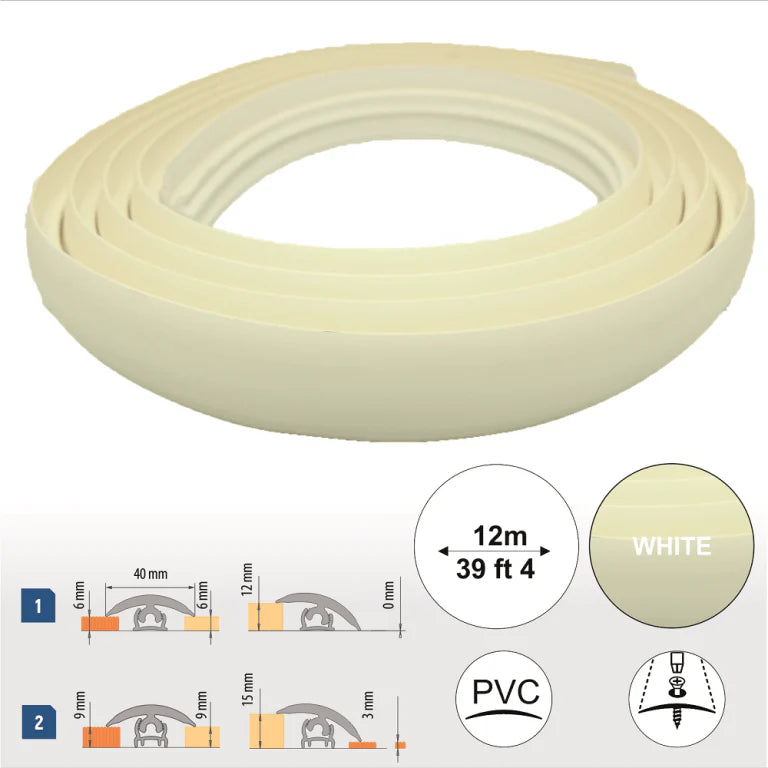 Flex Line 40mm Pvc Flexible Flooring Transition Profile Door Threshold Stair Nosing etc