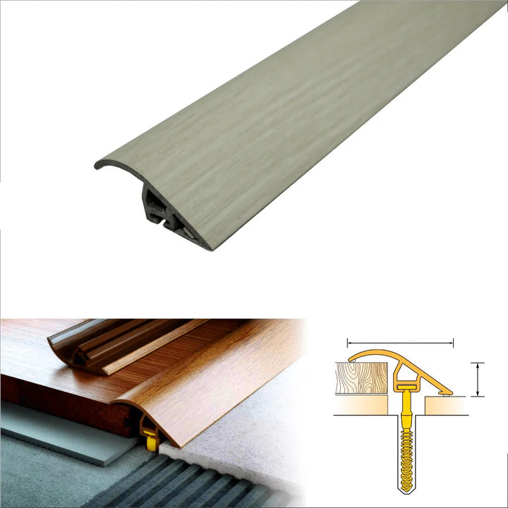 C40 PVC Wood Effect Door Threshold Ramp Profile – 40mm Floor Transition Strip